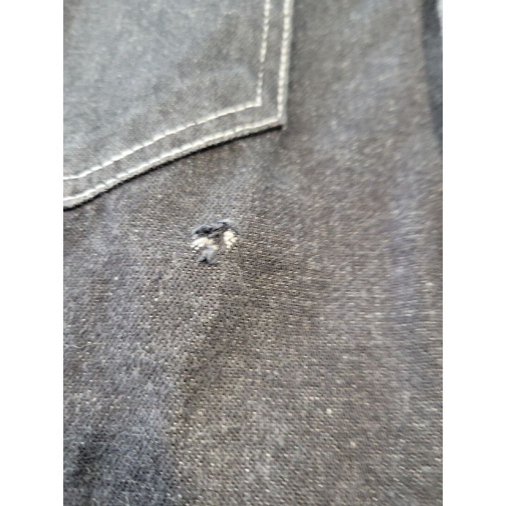 Levi's Shirt Men's L Black Denim Jean‎ Buckle Button Up Long Sleeve Oversized - Picture 6 of 6